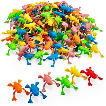 Kicko 2 Inch Assorted Colors Jumping Leap Frog Toy - 144 Pack for Kids, Parties, Easter, Birthdays, School