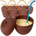 thumbnail image 1 of Kicko Coconut Cup - 12 Pieces, 5.5 Inches Cool and Fun Plastic Coconut Cups for Beachside and Poolside Parties - Perfect for Luau, Tiki and Beach theme Parties, 1 of 5