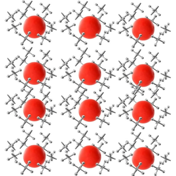 Kicko Metal Jacks Set - 12 Sets/Order - Metallic Jacks & Bouncy Ball