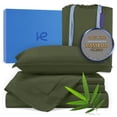thumbnail image 1 of Kickoff Viscose Bamboo Sheets full Size 4-pc 100% Organic Bamboo Viscose Bed Cooling Sheets full Size Set Cool Bedding for hot sleepers sheet, Flat, Fitted, Pillowcases (Green, F), 1 of 8
