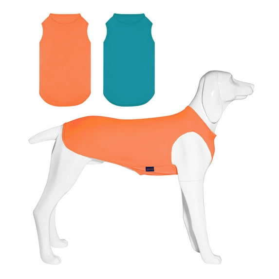 Kickred 2 Pack Dog Cooling Shirts, Ice Pet Vest Dog Clothes for Instant Cooling, Ultra Lightweight Breathable Sleeveless T-Shirts for Small Dogs Puppy Cat Boy Girl, S