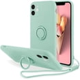 thumbnail image 1 of Kickstand Case Compatible with iPhone 12 Pro Max, Soft Silicone Protective Case Cover with 360°Rotatable Ring Holder (Green, iPhone 12 Pro Max), 1 of 14