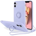 thumbnail image 1 of Kickstand Case Compatible with iPhone 12, Soft Silicone Protective Case Cover with 360°Rotatable Ring Holder (Purple, iPhone 12), 1 of 14