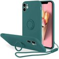 thumbnail image 1 of Kickstand Case Compatible with iPhone 13 Mini, Soft Silicone Protective Case Cover with 360°Rotatable Ring Holder (Dark Green, iPhone 13 Mini), 1 of 14