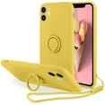 thumbnail image 1 of Kickstand Case Compatible with iPhone 13 Pro, Soft Silicone Protective Case Cover with 360°Rotatable Ring Holder (Yellow, iPhone 13 Pro), 1 of 7