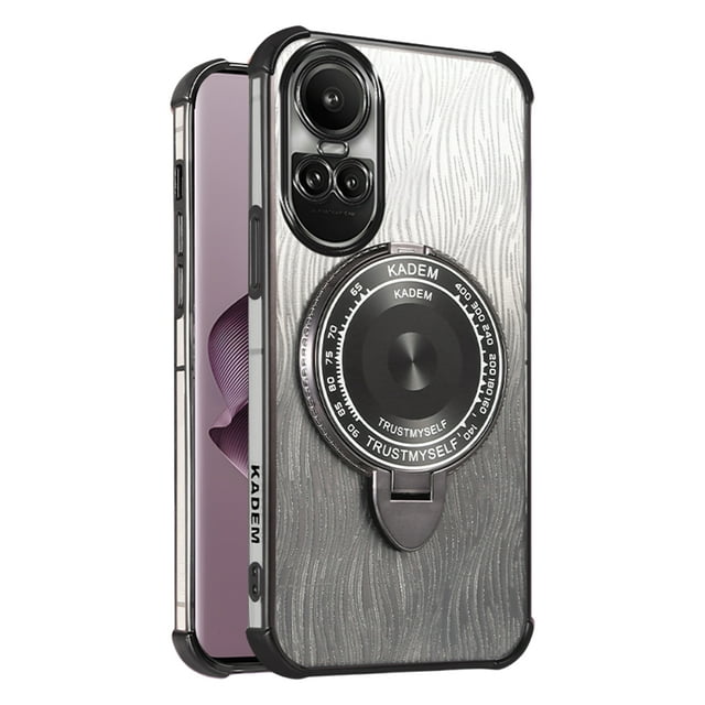 Kickstand Case for OPPO Reno 10 Pro 5G Cover Soft TPU Silicone Phone Case with Luxury Magnetic Mirror Stand Shell for Women Men Anti-Fall Cover Compatible with OPPO Reno 10 Pro 5G Case