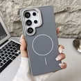 thumbnail image 1 of Kickstand Case for Samsung Galaxy S25 Ultra, Compatible with MagSafe Wireless Charger, Built-in Adjustable Camera Frame Stand, Luxury Matte Magnetic Back Slim Fit Shockproof Phone Cover, Gray, 1 of 8