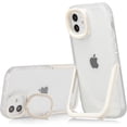 thumbnail image 1 of Kickstand Case for iPhone 11 6.1 inch, 2 Stand Modes Built-in Camera Ring Stand Clear Soft Slim Back Cover with Invisible Stand Anti-Scratch Durable Shockproof Protective Bumper Case - White, 1 of 11