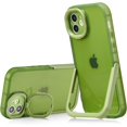 thumbnail image 1 of Kickstand Case for iPhone 11 6.1 inch, 2 Stand Modes Built-in Camera Ring Stand Clear Soft Slim Back Cover with Invisible Stand Anti-Scratch Durable Shockproof Protective Bumper Case - Green, 1 of 11