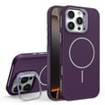 thumbnail image 1 of Kickstand Case for iPhone 16 Pro Max, Compatible with MagSafe Wireless Charger, Built-in Adjustable Camera Frame Stand, Luxury Matte Magnetic Back Slim Fit Shockproof Phone Cover, Darkpurple, 1 of 6