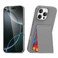 thumbnail image 1 of Kickstand Phone Case for iPhone 16 Pro Case, Luxury Ultra Slim Shockproof with Card Holder Cases Hybrid PC+TPU Anti Drop Protective Lightweight Phone Case Cover for iPhone 16 Pro, Gray, 1 of 9