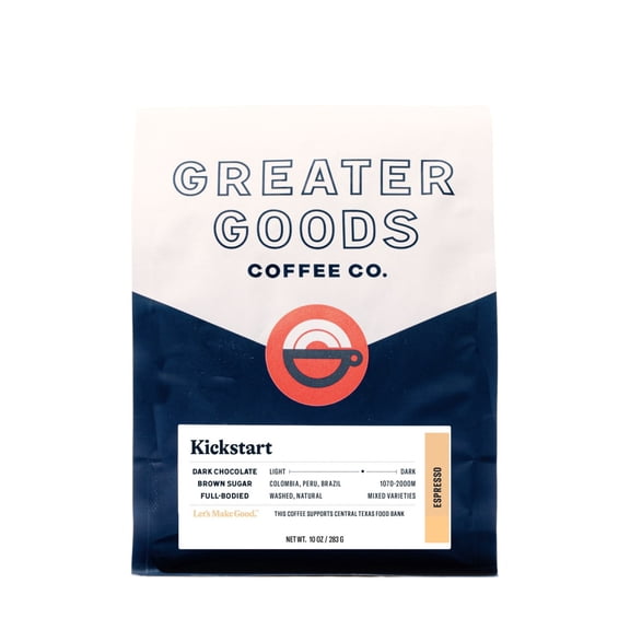 Kickstart - Espresso Blend - Roasted by Greater Goods Coffee Co. - Freshly Ground Coffee - 2lb Bag