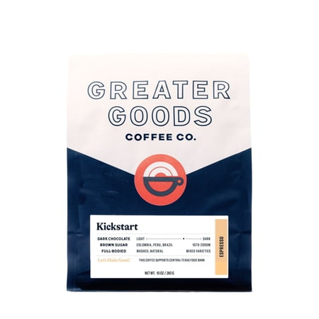 Kickstart - Espresso Blend - Roasted by Greater Goods Coffee Co. - Whole Bean Coffee - 10oz Bag