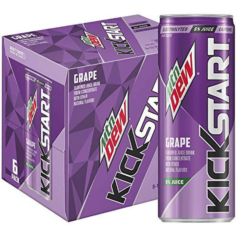 Kickstart Midnight Grape, 12 Fl Oz Cans, 6 Pack