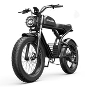 Kickwey Electric Mountain Bike for Adults, 750W Motor, 48V 23Ah Battery, 20"x4" Fat Tire E Bike, Dual Suspension, 7 Speeds,UL 2849