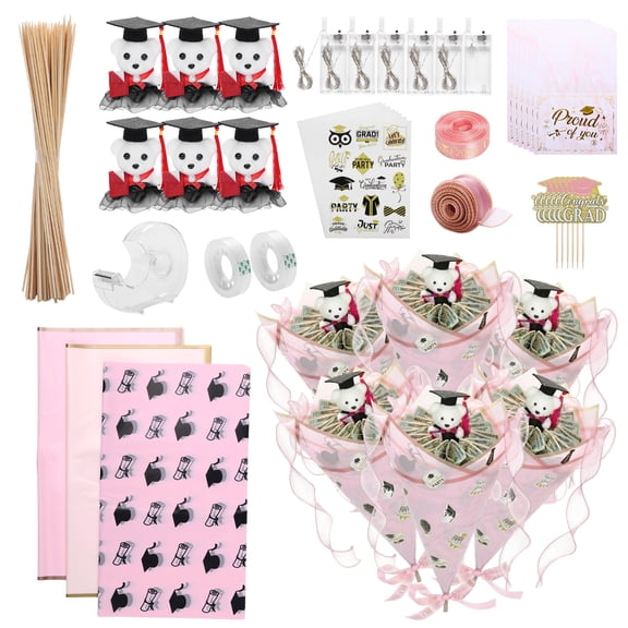 Kicpot 2026 Graduation Gifts for Money Bouquet Kit DIY Flower Bouquet Kit Class of 2026 DIY Money Gift Ideas for Middle High School College
