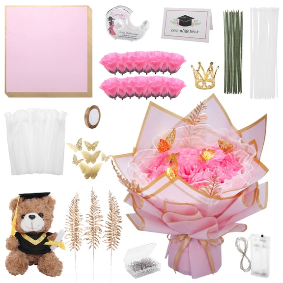 Kicpot 2026 Graduation Gifts for Money Bouquet Kit DIY Flower Bouquet Kit Class of 2026 DIY Money Gift Ideas for Middle High School College