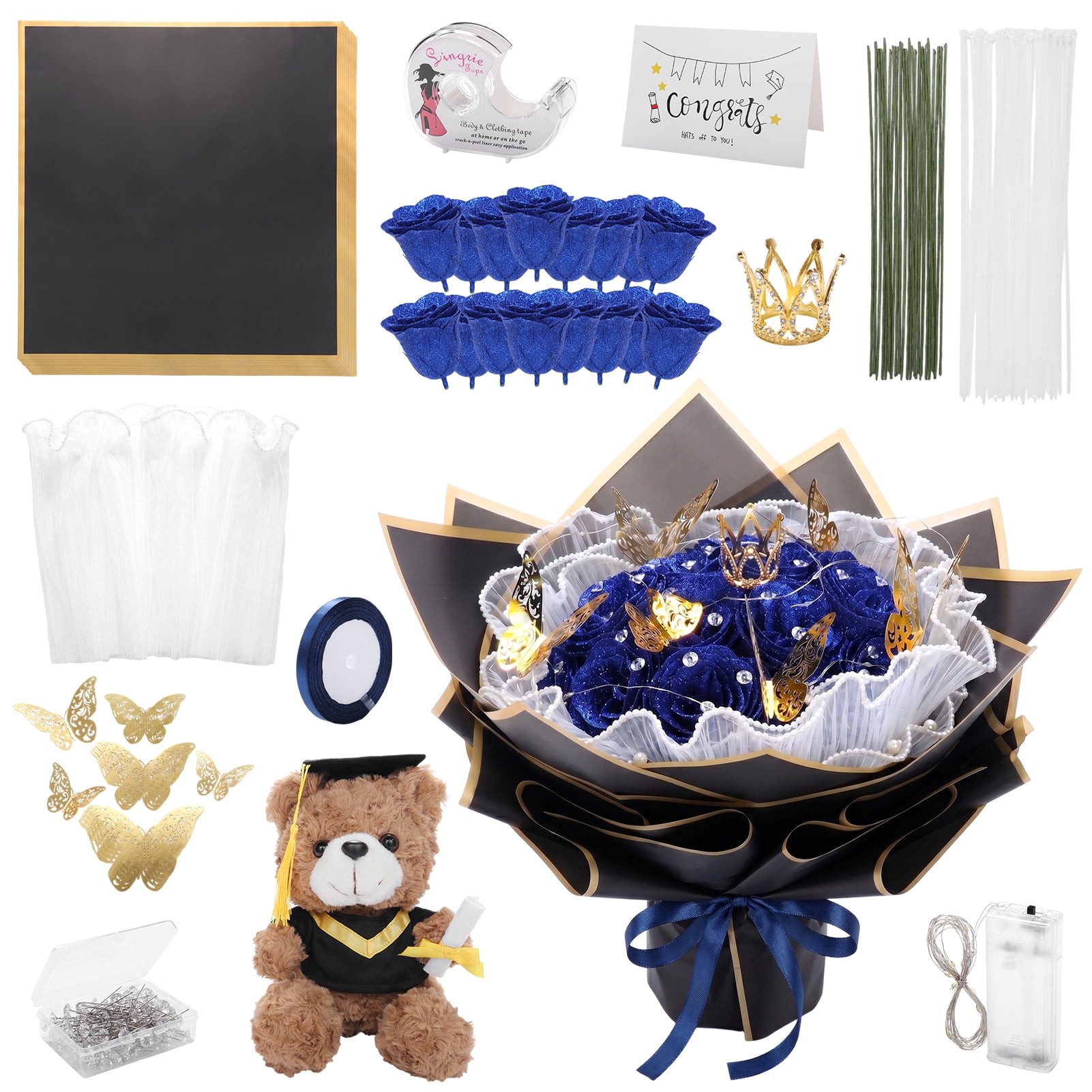 Kicpot 2026 Graduation Gifts for  Money Bouquet Kit DIY Flower Bouquet Kit Class of 2026 DIY Money Gift Ideas for Middle High School College