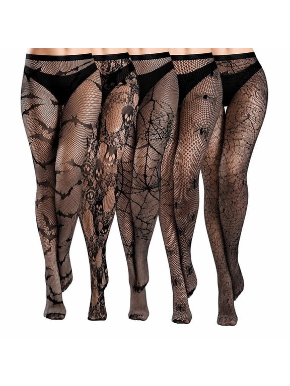 6 Pairs Thigh High Stockings Fishnet Stockings Goth Leggings Tight Halloween Pantyhose