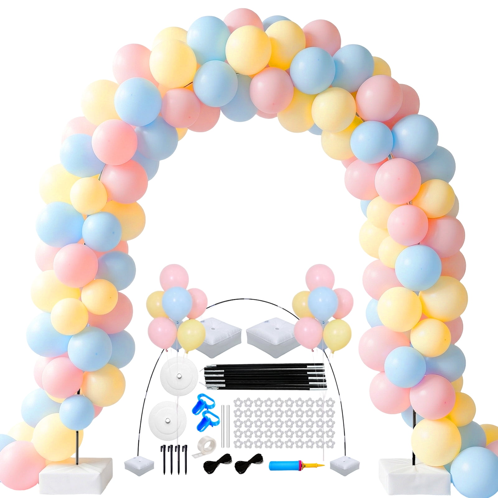 Kicpot Balloon Arch Kit with Stand, 10FT Wide 9FT Tall, Complete Balloon Garland Set for Baby Shower, Gender Reveal, Wedding & Party Decorations