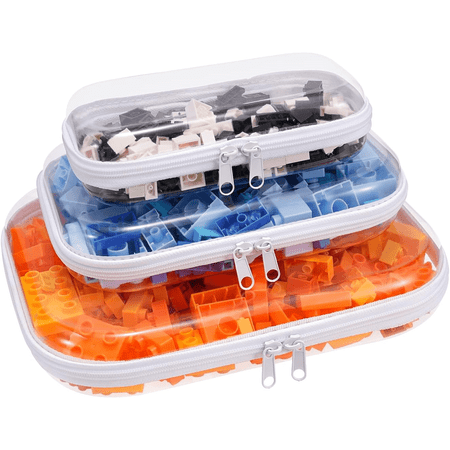 Kicpot Clear Bags 3 Pack, Hard-Shell Toiletry Bag, Travel Toy Pouch, Small/Medium/Large Sizes for Home Organization