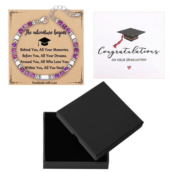 Kicpot Graduation Gifts for Her Him 2026, Class of 2026 Bracelet School Leavers Gifts Box End of Year Presents Message Card Tassel for Students High School University Graduates
