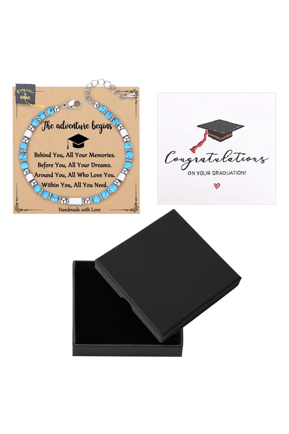 Graduation Gifts for Her Him 2026, Class of 2026 Bracelet School Leavers Gifts Box End of Year Presents Message Card Tassel for Students High School University Graduates