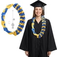 thumbnail image 1 of Kicpot Graduation Leis Class of 2026 Grad Ribbon Leis Double Braided Necklace Hawaiian Flower Garland with Metal Graduation Cap Hanging Keepsake Ornament for Him Her Graduation Party Decorations, 1 of 11