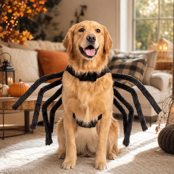 Kicpot Halloween Spider Costume for Dog Cat, Pet Costume, Spider Decor Halloween Party Supply, Spider Cosplay Costumes with Adjustable Velcro for Small Medium Dogs and Cats