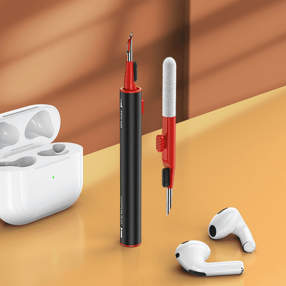 Kicpot Multi-Function Cleaning Kit, Portable Retractable Cleaner Pen, Multi-Function Cleaner Pen for Audio Cases & Tech Accessories
