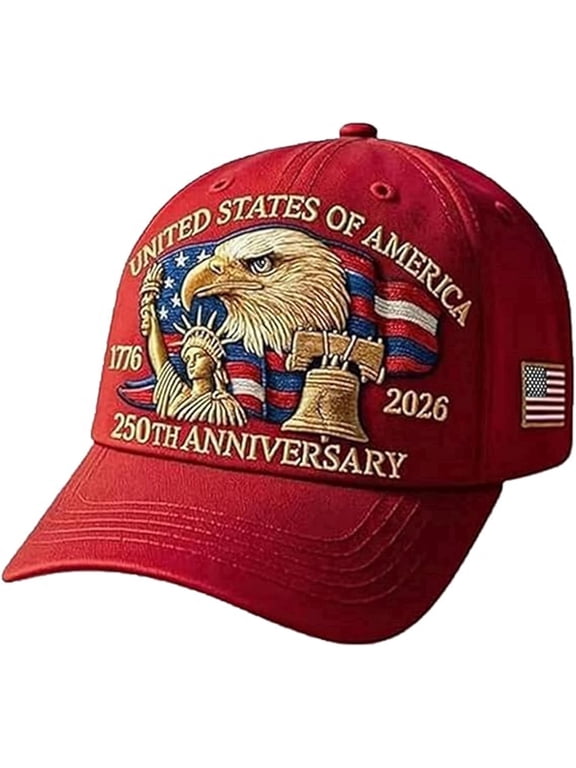 Patriotic Baseball Cap - Red White & Blue Adjustable for 4th of July, Memorial Day & Patriotic Events