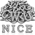 Kicpot Pearl 26 Letter Patches, Pearl Rhinestone A-Z Alphabet Self ...