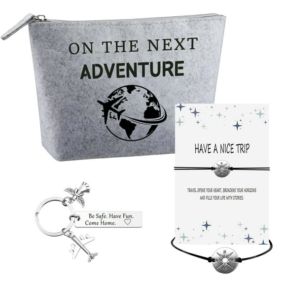 Kicpot Portable Travel Makeup Bag with Keychain, Multifunctional Toiletry Bag for Women, Holiday Essentials Gifts for Women