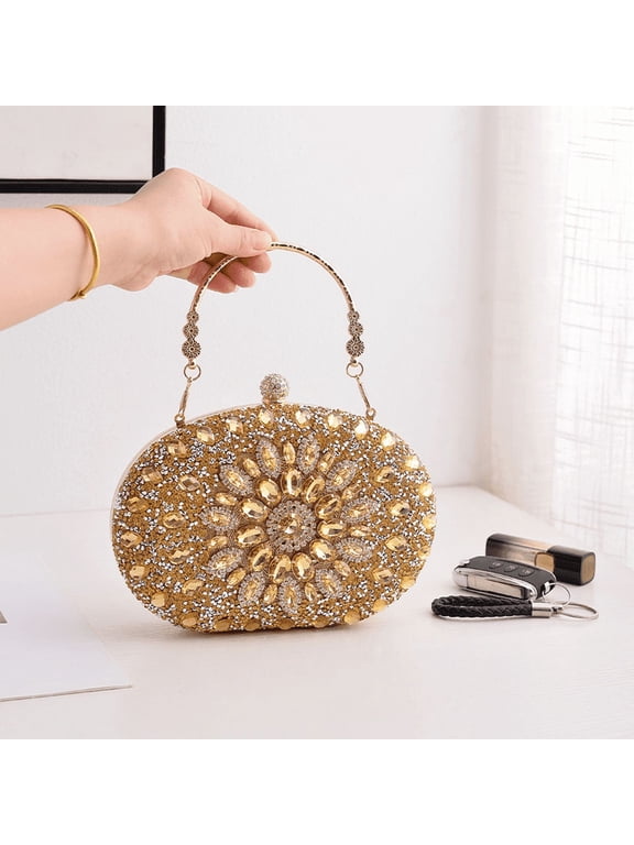 Rhinestone Evening Clutch Purses for Women Evening Weddings,Party Purses Crystal Diamond Glitter Luxury Sparkly Handbag