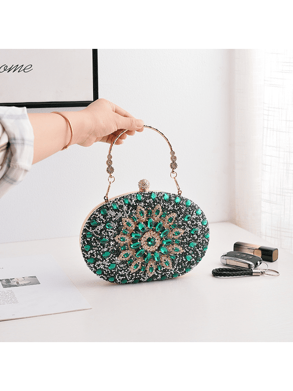 Rhinestone Evening Clutch Purses for Women Evening Weddings,Party Purses Crystal Diamond Glitter Sparkly Handbag
