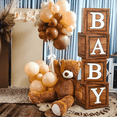 thumbnail image 1 of Kicpot Baby Shower Decorations Baby Boxes with Letters, 4pcs Brown BABY Balloon Box, Gender Reveal Decorations, Celebration Decor for Events, 1 of 6