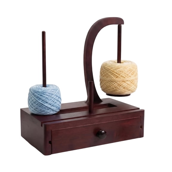 Joyesplay Yarn Holder for Crocheting, Larger Size Wooden Magnetic Rotating Yarn Spinner, Large Storage Box, Gift for Knitting Lovers