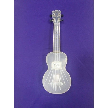 Kics Ukuleles Model KUS-TC Clear Translucent Soprano ABS Ukulele with Gig Bag