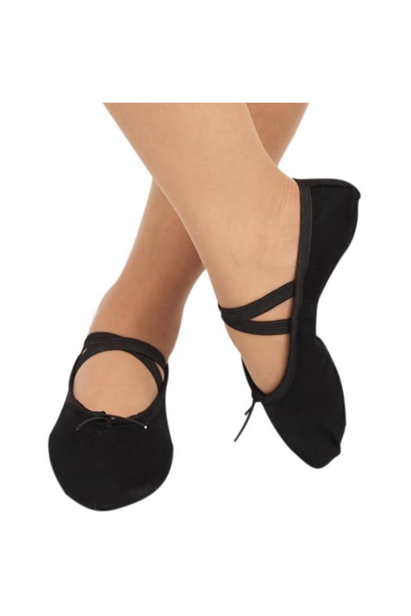 Kid Adult Canvas Split Sole Ballet Dance Shoes Pointe Slippers Gymnastics Shoes