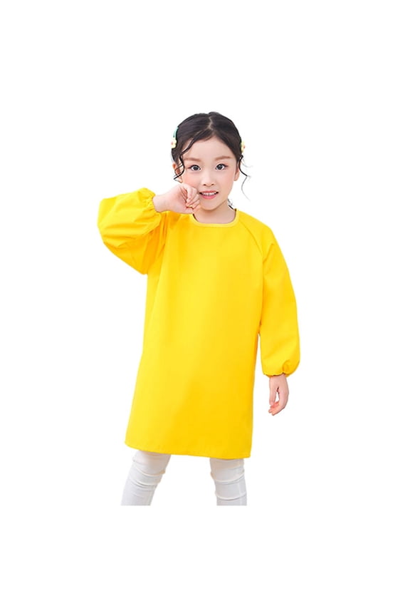 Kid Art Smock Solid Color Apron for Children Printed Artist Painting Aprons Smocks with Long Sleeve Tunic Toddler Long Sleeve Shirts Girls 2t Cat and Tops Girls plus Size Girls Clothes Kids Thermal