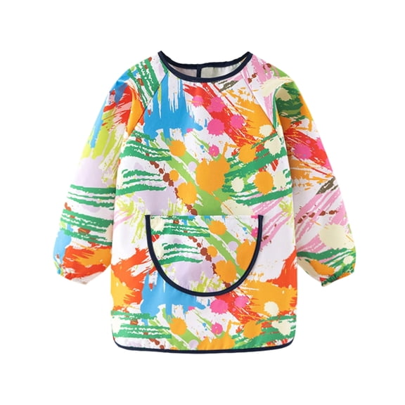 Kid Art Smock Water Resistant Toddler Smocks Painting Aprons with Long Sleeve Pocket for Painting Cooking Eating