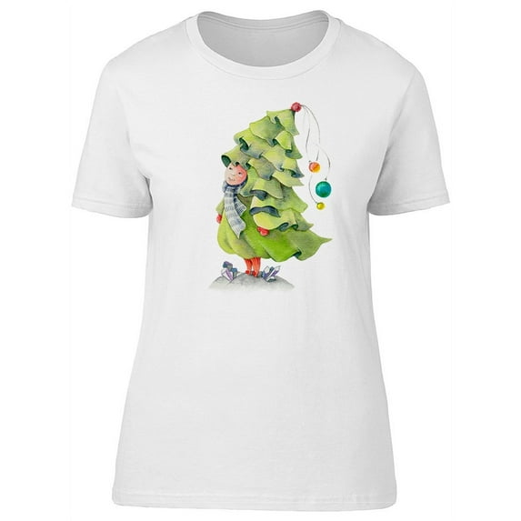 Kid As A Christmas Tree T-Shirt Women -Image by Shutterstock, Female Medium