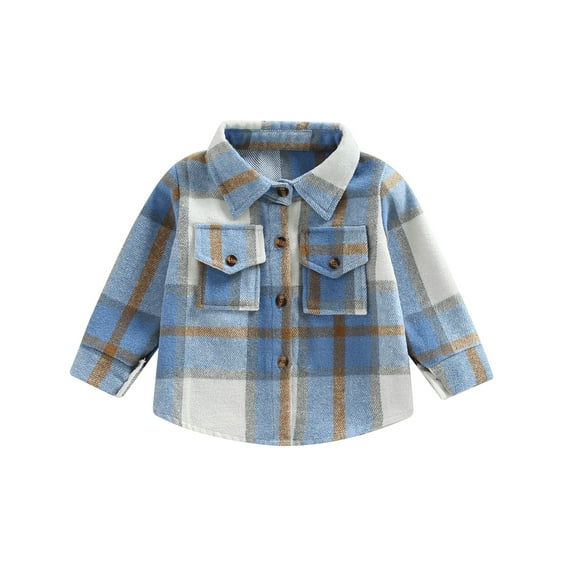 Kid Baby Boy Girl Cotton Plaid Shirt 6M 12M 18M 24M 2Y 3Y 4Y Jacket Infant Toddler Coat Winter Spring Autumn Warm Thick Outwear