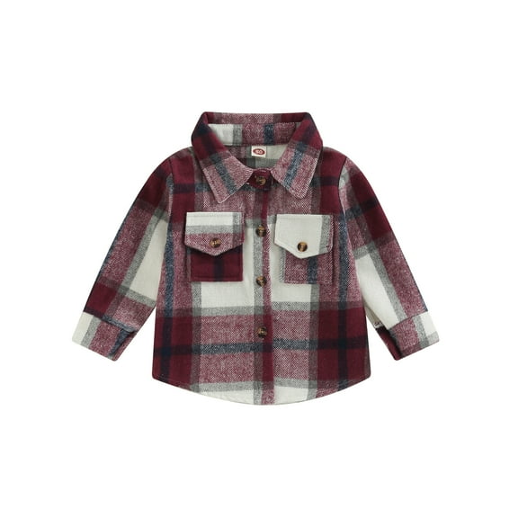 Kid Baby Boy Girl Cotton Plaid Shirt 6M 12M 18M 24M 2Y 3Y 4Y Jacket Infant Toddler Coat Winter Spring Autumn Warm Thick Outwear