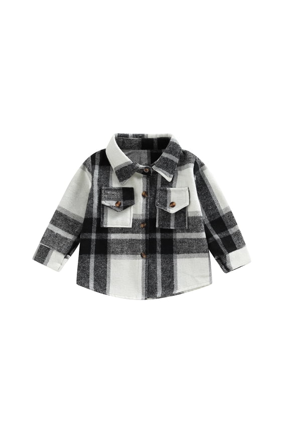 Kid Baby Boy Girl Cotton Plaid Shirt 6M 12M 18M 24M 2Y 3Y 4Y Jacket Infant Toddler Coat Winter Spring Autumn Warm Thick Outwear