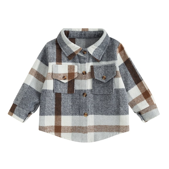Kid Baby Boy Girl Cotton Plaid Shirt Jacket 6M 12M 18M 24M 3Y 4Y Infant Toddler Coat Winter Spring Autumn Warm Thick Outwear Baby Clothes