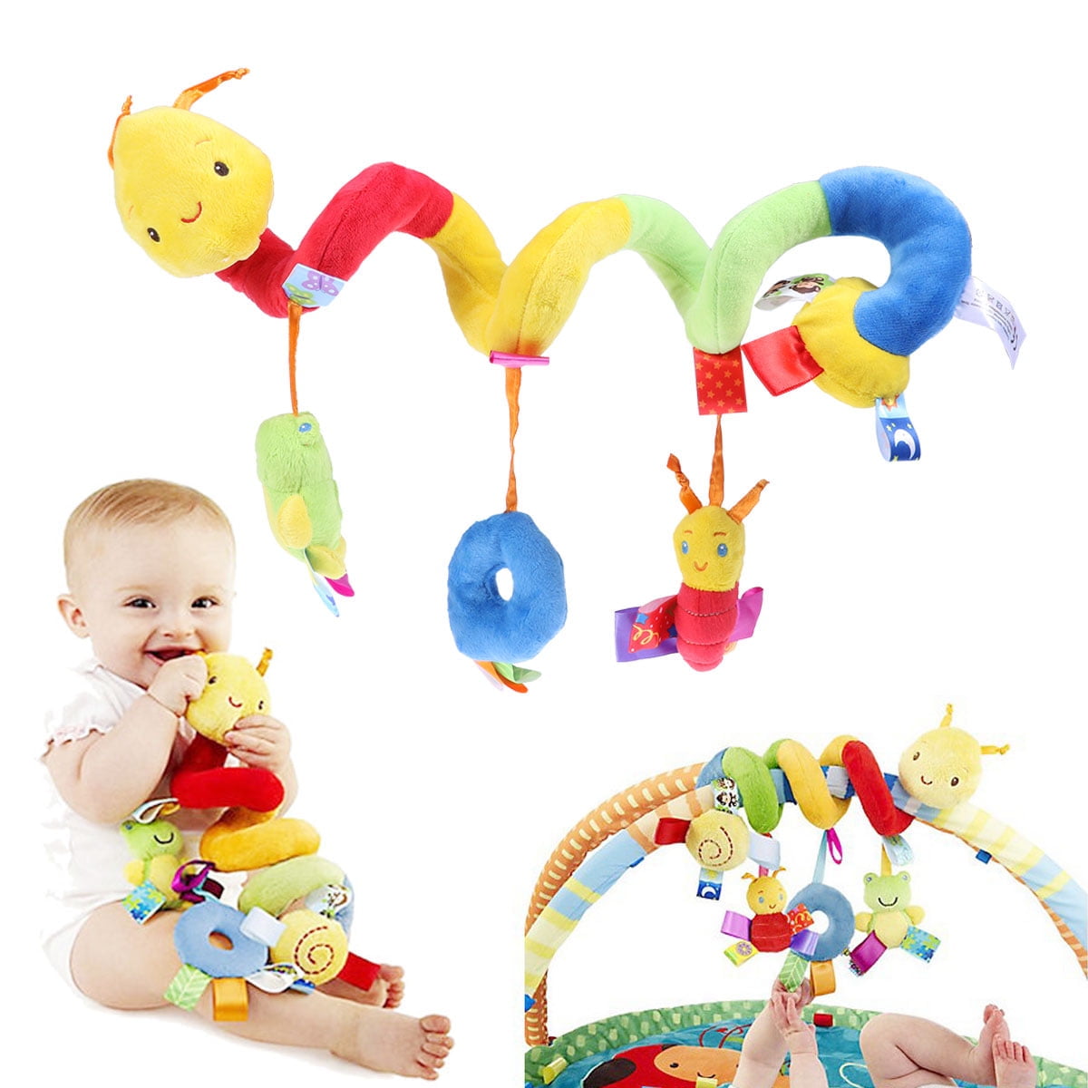 Kid Baby Crib Cot Pram Hanging Rattles Spiral Stroller&Car Seat Toy