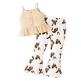 thumbnail image 1 of Kid Baby Girls Pants Set, Sleeveless Ruffled Camisole with Butterfly Print Flare Pants, 1 of 8