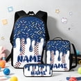 thumbnail image 1 of Kid Backpack Cartoon Print 3 Piece Backpack Set School Bag with Lunch Tote and Pencil Case Navy One Size, 1 of 3