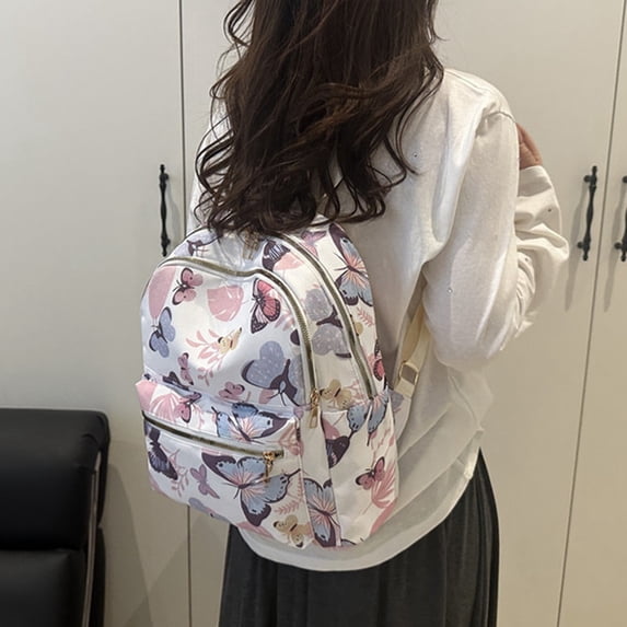 Kid Backpack Cute Nylon School Backpack Large Capacity Soft Student Daypack Pink One Size